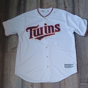 Majestic White and Red MINNESOTA TWINS Jersey With  #17 RANDY on Back
